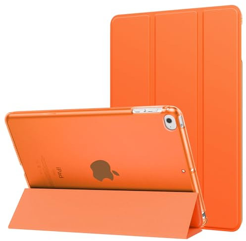 MoKo Case Fit New iPad Mini 5 2019/Mini 4 2015 (5th/4th Generation 7.9 inch), Slim Lightweight Smart Shell Stand Cover with Translucent Frosted Back Protector, with Auto Wake/Sleep, Orange