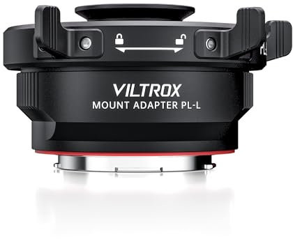 VILTROX PL-L Bague d'adaptation Adaptateur de Monture d'objectif Compatible avec Objectif PL vers Appareil Photo à Monture L Leica SL SL2/Panasonic S1 S1R S1H/Sigma FP Manuel Infinity Focus