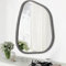 HLFMVWE Asymmetrical Mirror for Wall Irregular Accent Wood Frame Modern Unique Wall Mirror Decorative Vanity Bathroom Living Room Bedroom Entryway Hallway Artistic Large 65 x 45CM