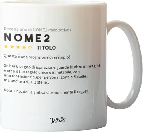 Movoo Design Tazza in Ceramica Tazza/Mug Lavabile Personalizzata con Nome - Crea La tua Recensione