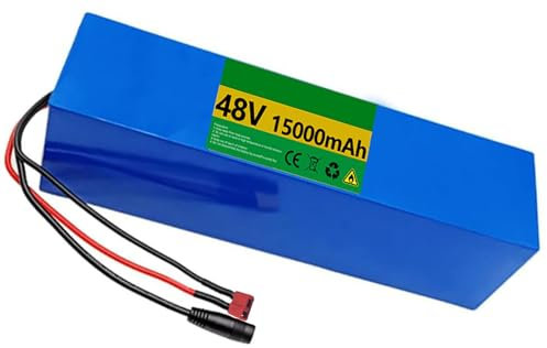 Batería Bicicleta Eléctrica 36V 48V 10Ah 15Ah 18Ah Batería Iones Litio PVC Impermeable Batería De Alta Potencia con Cargador para 250W 350W 500W 800W 1000W Motor 48V 10AH,T