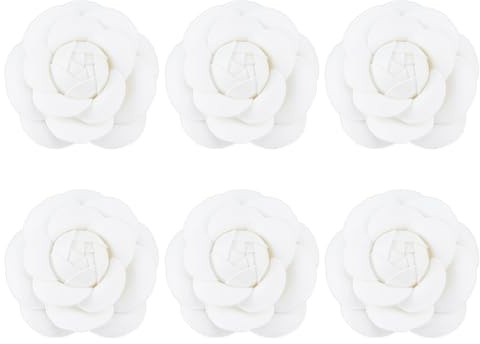 SUPERFINDINGS 6PCS Broche Fleur en Tissu Broche Camélia Broche Fleur Vintage Broche Fleurs artificielles pour Chapeau Melon Foulard Costume Robe de mariée Accessoires Bijoux Cadeau(6.3cm)