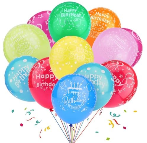 GoldRock Luftballons Geburtstag Bunt,15 Stk Happy Birthday Ballon,12 Zoll Ballons Geburtstag,Happy Birthday Luftballon für Kinder,Mädchen,Junge,Männer,Frauen,Geburtstagsdeko für Kindergeburtstag Party