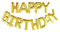 Self ISelf Inflating Happy Birthday Banner Balloon Bunting Gold 16 inch Letters Foil