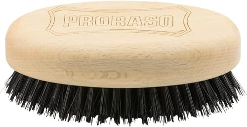 Proraso Cepillo pelo militar para barba, cepillo antitirones para desenredar y peinar la barba y el cabello, cepillo barba con mango de madera