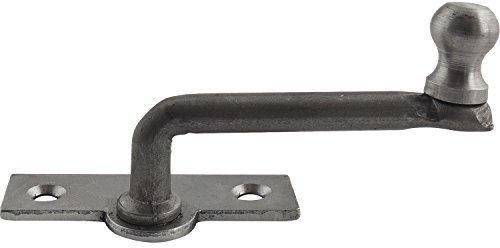 Fensterreiber mit Eisenknopf auf eckiger, austrag. Platte, 20 mm, Stahl blank | Fensterverschluss