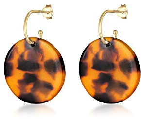 Elli Ohrringe Damen Hänger Geo Plättchen Leo Look mit Azetat in 925 Sterling Silber