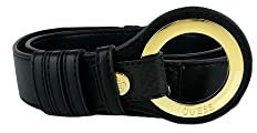 Guess Damen Gürtel Leder schwarz mit Nieten Gold BW7212P9335 BLA, Schwarz 58
