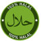 Aufkleber 100% Halal Hinweis Schild für Döner Imbiss Bistro Premium Sticker Wetterfest und UV-Beständig