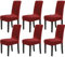 Chickwin Stuhlhussen 6er Set Samt Stuhlhussen für Schwingstühle, Esszimmerstühle Hussen Für Hochzeit, Hotel, Küche, Bankett, Partys Stretch Stuhlhussen (6er,Wein rot)