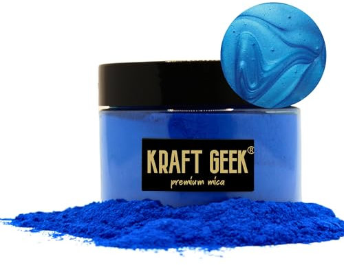 Premium Neptune Blue Mica Powder 50g. Powder Dye for Epoxy Resin Pigment Natural Soap Colouring, Candle, Slime, Bath Bombs, Makeup, Nail, Fabric, Fabric dye, Wax Melts etc.