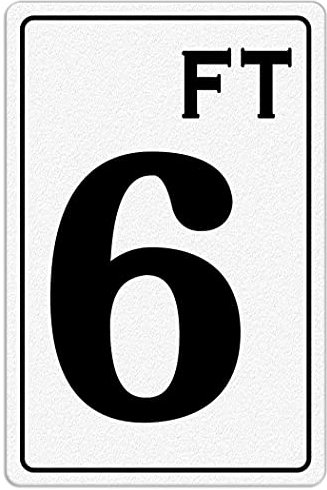 1,8 m Schwimmbad-Schild, Warnschild aus Metall, Schwimmbad, Tiefenmarkierung, 20,3 x 30,5 cm
