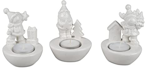 Teelichtleuchter Licht Weihnachten Porzellan weiss 1 von 3