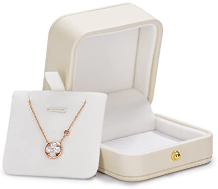 Oirlv Pu Leder Anhängerbox Milch Weiß Schmuckbox Geschenkbox für Hochzeit Vorschlag Verlobungs Jahrestag Valentinstag