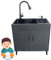 Evier inox professionnel Evier Cuisine 1 Bac,Meuble Sous evier exterieur de jardin avec Robinet et Tuyau, pour Faire la Plonge Cuisine de Restaurants,Salle de Bain,Exterieur Intérieur ( Color : Nero ,