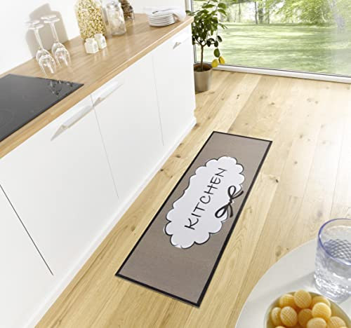 Hanse Home Cook & Clean Küchenläufer – Küchenteppich Kitchen Wolken Motiv Teppichläufer rutschfest Pflegeleicht Teppich Läufer für Küche, Flur, Eingangsbereich, Esszimmer – 50x150cm