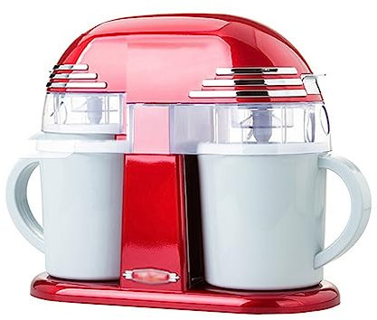Heladera Máquina de helados eléctrica de doble cono, máquina de helados clásica for niños, máquina de helados automática for el hogar for niños, hogar DIY Máquina de helados de mesa, aparato de cocina