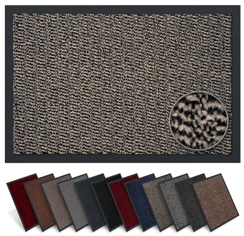 Carpet Diem Fußmatte innen, große Auswahl, Größe: 90x150 cm, Farbe: beige-schwarz - Halten Sie Ihr Zuhause sauber mit unserer Schmutzfangmatte