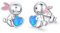 Opal Ohrringe für Damen 925 Sterling Silber Hase Ohrringe Ohrstecker Tier Ohrringe Schmuck für Frauen Mädchen Kinder