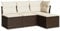 vidaXL Garten Sofagarnitur mit Kissen 4-TLG., Gartenmöbel Gartengarnitur, Sitzgruppe Sitzgarnitur, Lounge Sofa Garnitur Terrasse, Braun Poly Rattan