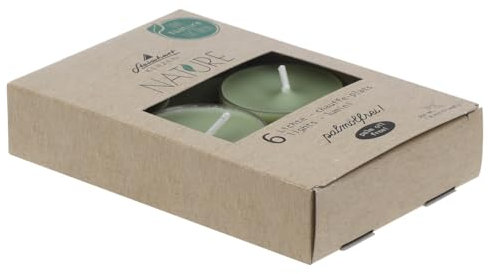 Stumpenkerzen Teelichter Nature Salbei 6er-Pack aus 100% natürlichen Rohstoffen ohne Palmöl