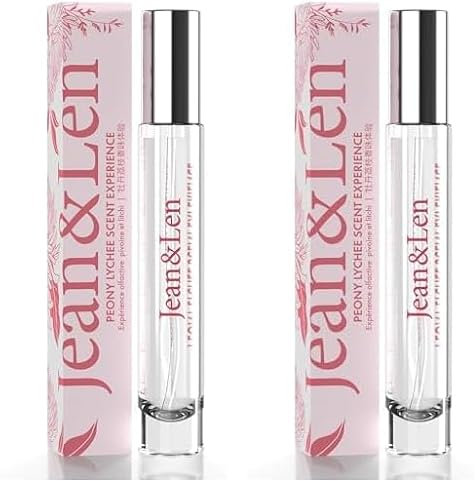 Jean & Len Scent Experience Peony & Lychee, Eau de Toilette mit Pfingstrose & Litschi Duft, praktisches mini parfum, ideal für unterwegs, hochwertiger Glas Flacon, 10 ml (Packung mit 2)