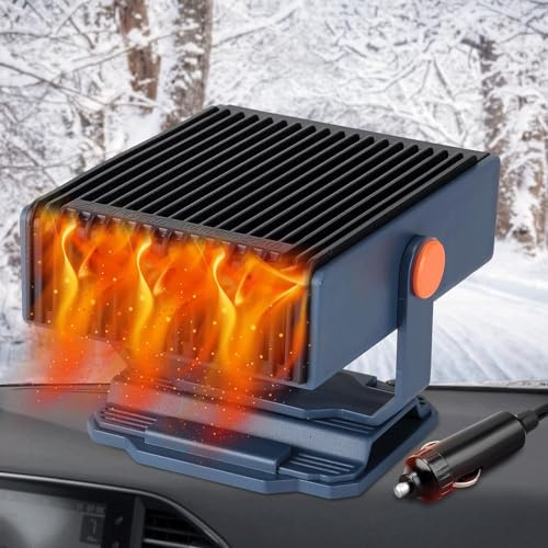 KQLHLHDYZ Autoheizung 12 V, 150 W Heizung für Auto, tragbar, Enteiser, schnelles Aufheizen, 360 °, verstellbar, Zigarettenanzünder, für alle Fahrzeuge, Heizung für Auto
