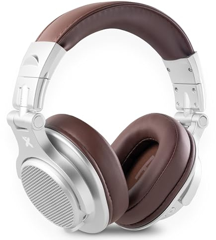 Vonyx HDX120WSN Auriculares DJ Bluetooth con batería 75 h Aluminio | Gran autonomía, diseño plegable, conexión inalámbrica o por cable, perfecto para estudio y cabina