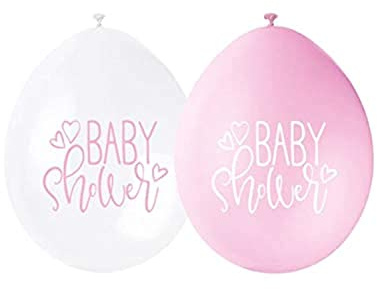 Pink Baby Shower Latex Balloons (22cm) Pack of 10 - Charming Decor for Celebration