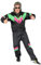 Foxxeo Costume da Uomo in Tuta degli Anni '80 per Carnevale e Festa in Costume, Nero-Verde-Rosa, Taglia XL