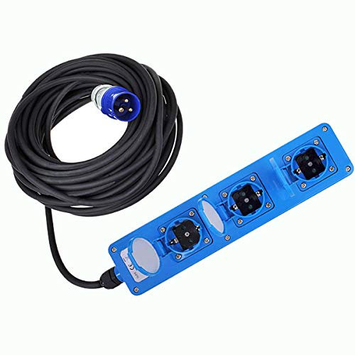 Multiprise Schuko 16 A IP54 pour caravane, camping-car, caravane, bateau, etc. 230 V-250 V avec câble et prise CEE 5 m (PA)