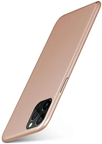 moex Alpha Case für Apple iPhone 11 Pro Hülle Ultra Dünn, Schutzhülle mit erhöhtem Kameraschutz, Slim Cover Hardcase Backcover, Dünnste Handyhülle Minimalistisch, Matt Gold