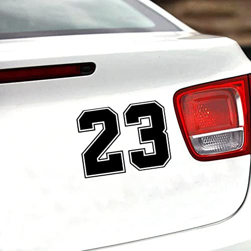 PBHYDK 2Pcs Creativo Adesivi per Auto Decor Moto Decalcomanie Numero 23 Divertente Adesivo Accessori Decorativi Crema Solare Impermeabile PVC 20Cmx15Cm Adesivi per Auto