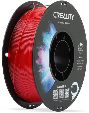 Creality TPU Filament 1.75, 3D Druck Filament, hohe Elastizität, weiches Klebematerial, elastisch, Thermoplastisches Polyurethan 1kg Rot