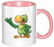 RFSHOP Tasse à café en céramique avec perroquet vert, 325 ml, pour la maison, le bureau, rose