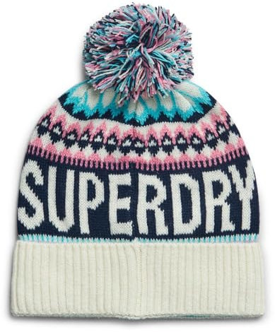 Superdry Damen Fairisle Beanie Hat Baseballkappe, Naturfarben, One Size