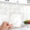 WALPLUS Klebefliesen Bad Glänzend Fliesen Folie 15x15cm Abnehmbar Küchenfliesen Selbstklebend Einfach Peel and Stick Tiles Modern Weiß Marmor Fliesenfolie Bad Küche Renovierung 24 Stück