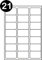 Double Dragon, 100 Sheets Pack A4 Self Adhesive Address Labels Sticker Paper, 21 Labels Per Sheet, 63.5 x 38.1mm, 2100 Labels. for Laser Printing, Inkjet Printing, Pen/Pencil/Marker Hand Writing