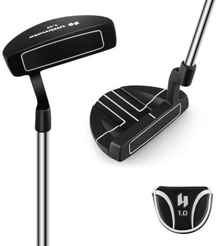COSTWAY Golf Putter, 89 cm Mallet-Putter aus Edelstahl mit Edelstahlkopf & Rutschfester Griff, Golfschläger für Rechtshänder Damen Herren