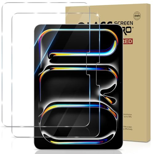 GiiYoon Lot de 2, Verre Trempé pour iPad Pro 11 Pouces M4 (2024), 5ème Génération, Vitre Protecteur 9H Dureté, Sans Bulles, Anti Rayures, Film Protection écran Compatible avec iPad Pro 11 2024