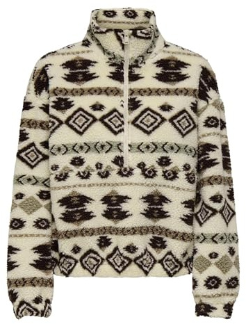 ONLY Damen Onljanne Aztec Teddy L/S Halfzip Cc SWT Onljanne Aztec Teddy L/S Halfzip Cc SWT (1er Pack)