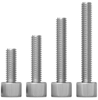 AYYSSM Rändelschrauben aus Edelstahl 304, einfacher Typ, metrischer Rändelkopf, manuelle Einstellschrauben M2-M6(10mm,M2 (5Pcs))
