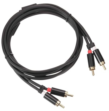 DMiotech Cable RCA De 90 Grados 6.6 Pies Cable RCA Macho A Macho | Para Subwoofer Cable De Audio Estéreo, Para Teatro En Casa HDTV Altavoces Sistemas Hi-Fi Amplificadores
