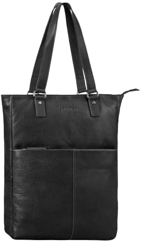 STILORD Lund Echtleder Shopper Tasche Damen Leder groß – Handtasche für DIN A4 & 16 Zoll Laptop | Vintage Schultertasche Umhängetasche Damen Arbeitstasche Farbe:zamora - braun