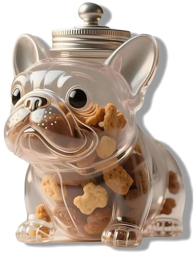 French Bulldog Candy Jar,French Bulldog Snack Jar,Französische Bulldogge Keksdosen,Süßer luftdichter Snackbehälter Glasbehälter für Kekse,Süßigkeiten,Kaffeepads,Geschenke für Haustierliebhaber (A)