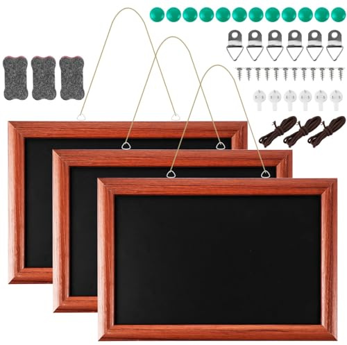 MIVIDE Kreidetafel mit Holzrahmen, 30 x 20cm Kreidetafel, 3 Stück