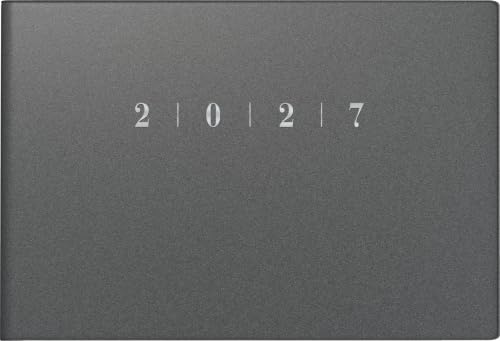 rido/idé Taschenkalender Mod. Septimus 2027 | A6 quer, Kunststoff, grau: 2 Seiten = 1 Woche, Stundeneinteilung von 7-21 Uhr, nicht Sa. und So.