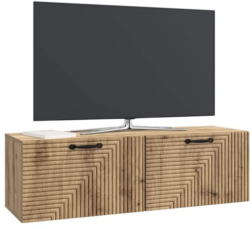 vidaXL Wandmontierter TV-Schrank Artisan-Eiche 98 x 31 x 30 cm, Wohnzimmer, moderner rechteckiger Stauraum, wandmontierte Medienkonsole, platzsparendes Möbel für Dein Zuhause