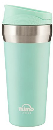 Premier Housewares Travel Mug Thermal Mug 380 ml, PP-Polypropylene Thermos Travel Mug Silicone Stainless Steel Turquoise Coffee Travel Cup 8 x 8 x 19 cm