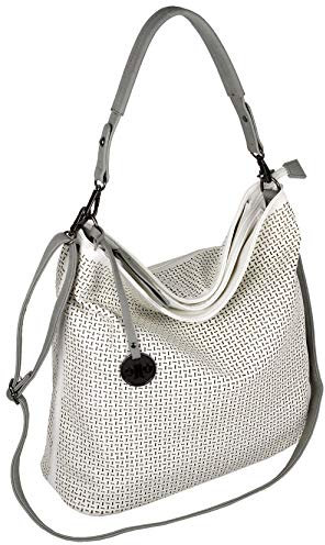 Jennifer Jones - Modische Damen Handtasche - 34 x 34 x 16 cm - austauschbare Henkel - Weiß